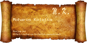 Moharos Koletta névjegykártya